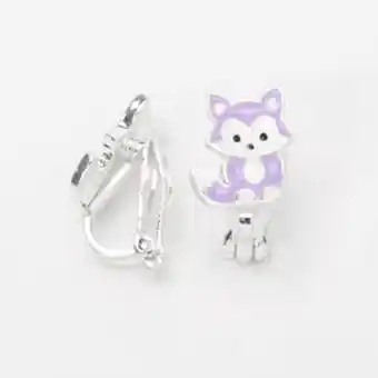Claire's Pastel purple fox clip-on stud earrings Angebot