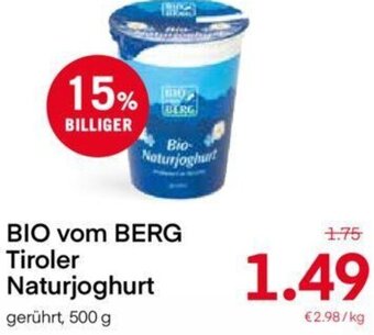 MPreis Bio vom Berg Tiroler Naturjoghurt 500 g Angebot