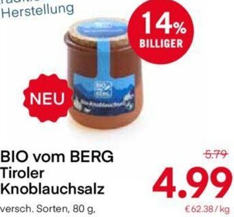 MPreis Bio vom Berg Tiroler Knoblauchsalz 80 g Angebot
