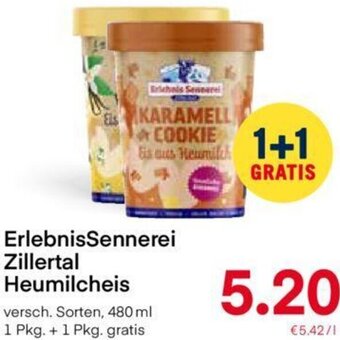 MPreis ErlebnisSennerei Zillertal Heumilcheis 480 ml Angebot