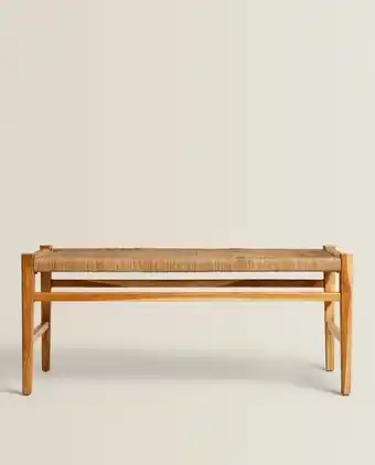 ZARA HOME Sitzbank aus teakholz mit geflecht Angebot