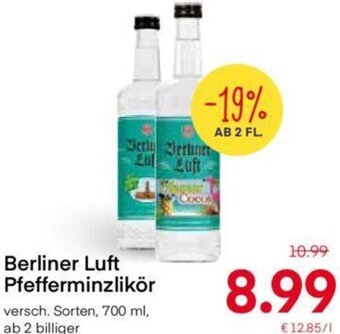 MPreis Berliner Luft Pfefferminzlikör 700 ml Angebot