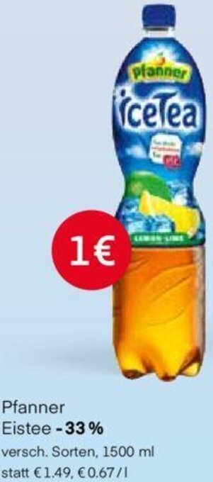 MPreis Pfanner Eistee 1500 ml Angebot