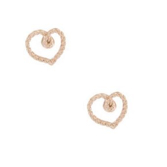 Claire's Rose gold rope heart stud earrings Angebot