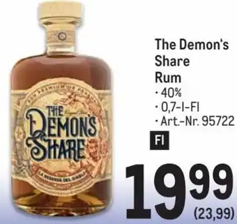 Metro The Demon's Share Rum 0,7L Angebot
