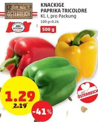 PENNY Knackige Paprika Tricolore 500g Angebot