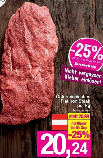 Sutterlüty Österreichisches Flat Iron Steak per kg Angebot