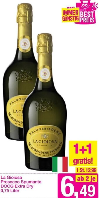 Sutterlüty La Gioiosa Prosecco Spumante DOCG Extra Dry 0,75 Liter Angebot