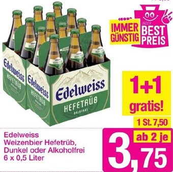 Sutterlüty Edelweiss Weizenbier Hefetrüb Dunkel Oder Alkoholfrei 6 x 0,5 Liter Angebot