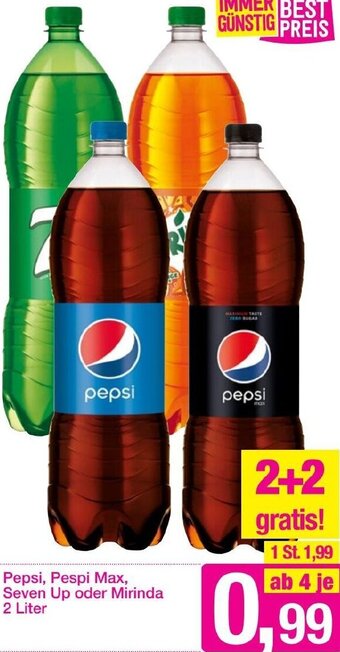 Sutterlüty Pepsi, Pespi Max, Seven Up oder Mirinda 2 Liter Angebot