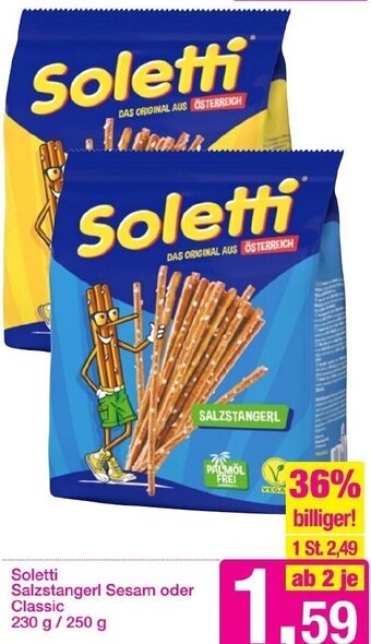 Sutterlüty Soletti Salzstangerl Sesam oder Classic 230 g/250 g Angebot