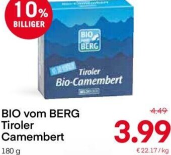 MPreis Bio vom Berg Tiroler Camembert 180 g Angebot
