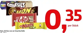 AGM Nuts, Kit Kat, Lion od. Smarties Rolle 38-45 g Angebot