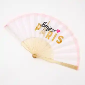Claire's Bonjour paris folding fan - white Angebot