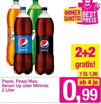 Sutterlüty Pepsi, Pepsi Max, Seven Up oder Mirinda 2 Liter Angebot