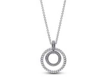Pandora Pandora signature pavé & perlen anhänger & halskette Angebot
