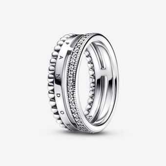 Pandora Pandora signature logo pavé & perlen ring Angebot