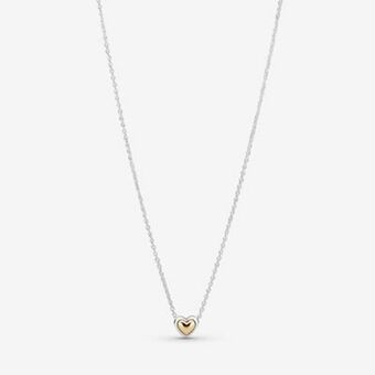 Pandora Gewölbtes goldenes herz halskette Angebot