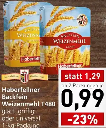 Spar Haberfellner Backfein Weizenmehl T480 1kg Angebot