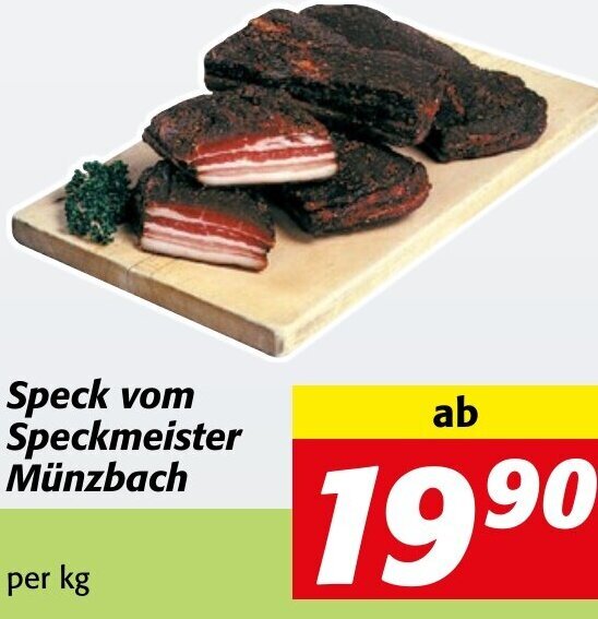 Strasser Markt Speck vom Speckmeister Münzbach per kg Angebot