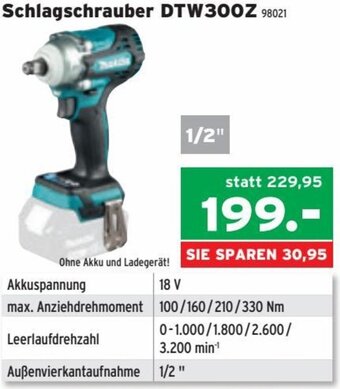 Salzburger Lagerhaus Schlagschrauber DTW300Z Angebot