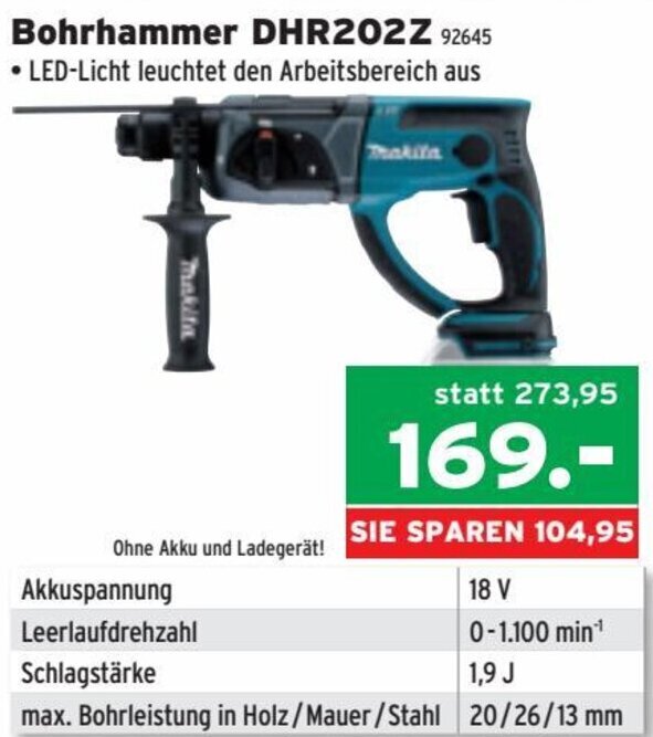 Salzburger Lagerhaus Bohrhammer DHR202Z Angebot