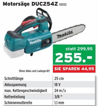Salzburger Lagerhaus Motorsäge DUC254Z Angebot
