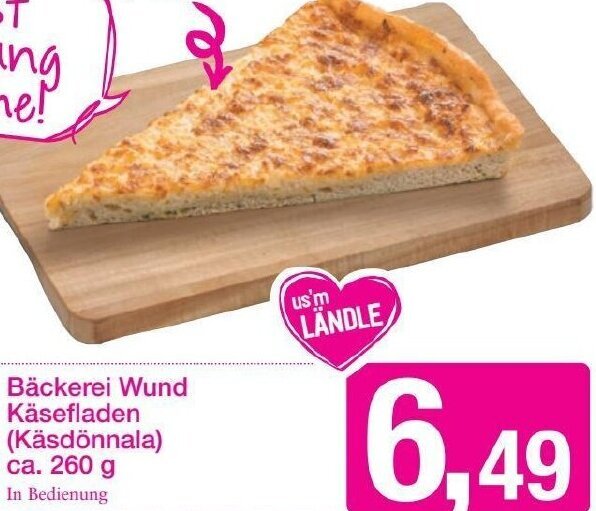 Sutterlüty Bäckerei Wund Käsefladen 260 g Angebot