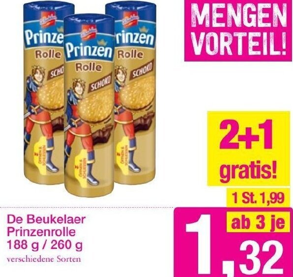 Sutterlüty De Beukelaer Prinzenrolle 188 g-260 g Angebot