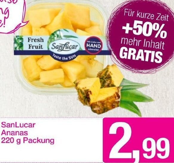 Sutterlüty SanLucar Ananas 220 g Angebot