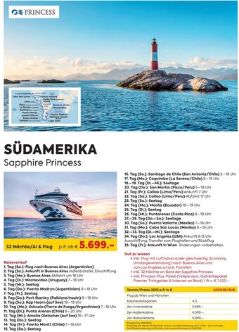 Billa Reisen Südamerika Sapphire Princess Angebot
