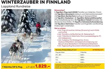 Billa Reisen Winterzauber in Finnland Lappland Rundreise Angebot