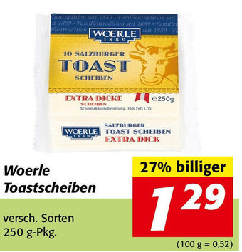 Nah&Frisch Woerle Toastscheiben 250g Angebot