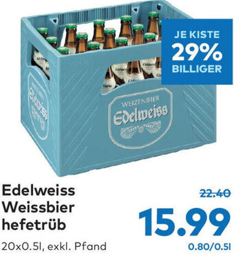 T&G Edelweiss Weissbier Hefetrüb 20x0.5l Angebot