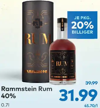 T&G Rammstein Rum 40% 0.7l Angebot