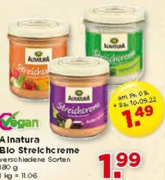 Unimarkt Alnatura Bio Streichcreme 180 g Angebot