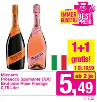 Sutterlüty Mionette Prosecco Spumante DOC Brut oder Rose Prestige 0,75 Liter Angebot
