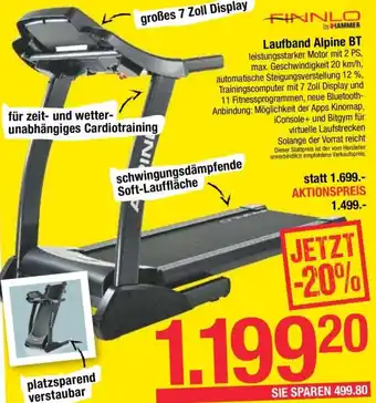 Maximarkt Finnlo Laufband Alpine BT Angebot