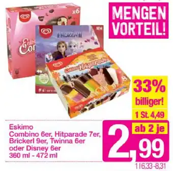 Sutterlüty Eskimo Combino 6er, Hitparade 7er, Brickerl 9er, Twinna 6er oder Disney 6er 360ml-472 ml Angebot