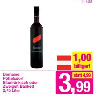 Sutterlüty Domaine Pöttelsdorf Blaufränkisch oder Zweigelt Bankett 0,75 Liter Angebot