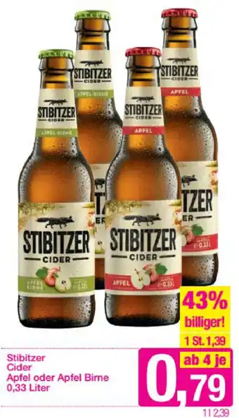 Sutterlüty Stibitzer Cider Apfel-Birne 0,33L Angebot