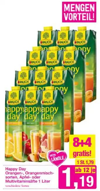 Sutterlüty Happy Day Oragen-, Orangenmisch-sorten, Apfel- oder Multivitaminsäfte 1 Liter Angebot