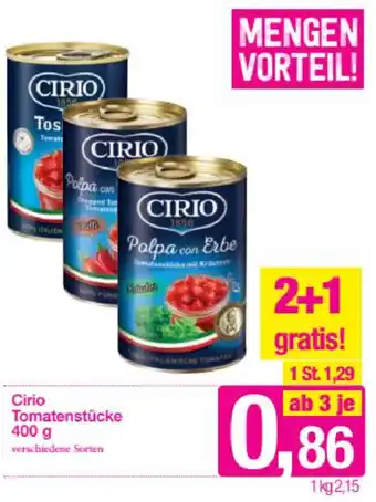 Sutterlüty Cirio Tomatenstücke 400 g Angebot