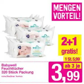 Sutterlüty Babywell Feuchttücher 320 Stück Packung Angebot