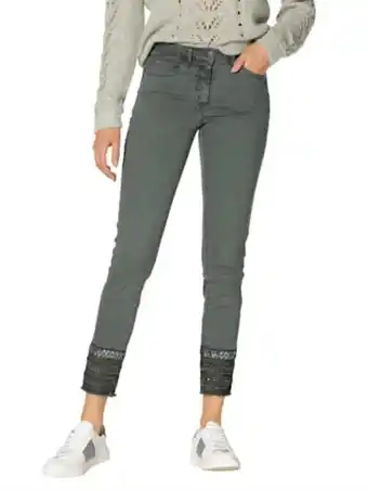 Alba Moda Jeans mit pailletten-verzierung am saum Angebot