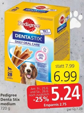 Spar Pedigree Denta Stix Medium 720 g Angebot