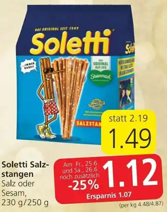 Spar Soletti Salzstangen 230g/250g Angebot
