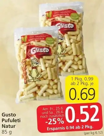 Spar Gusto Pufuleti Natur 85g Angebot