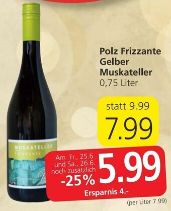 Spar Polz Frizzante Gelber Muskateller 0,75 Liter Angebot