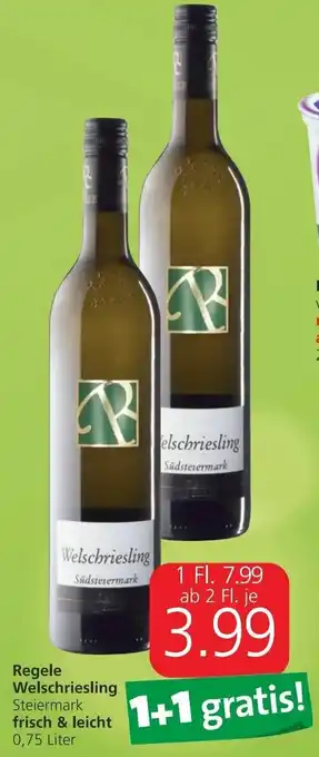 Spar Regele Welschriesling 0,75 Liter Angebot
